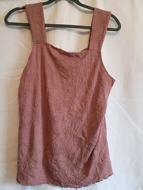 Maurices Size XL Women's Textured Square-Neck Tank Top - Mauve